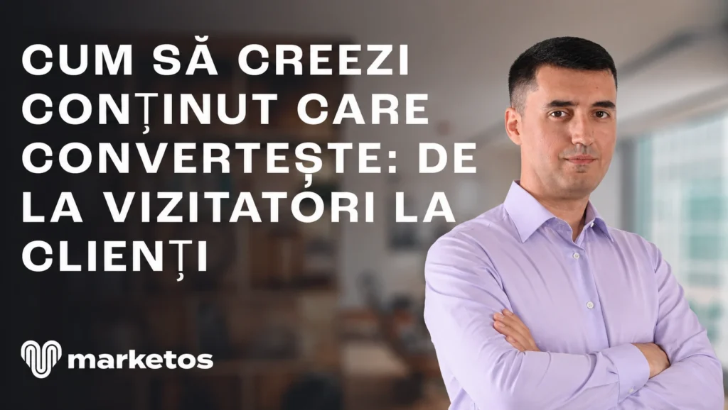 Marian Cristinescu pe coperta Marketos: Cum să creezi conținut care convertește, de la vizitatori la clienți.